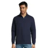 Sudadera half-zip personalizada azul marino