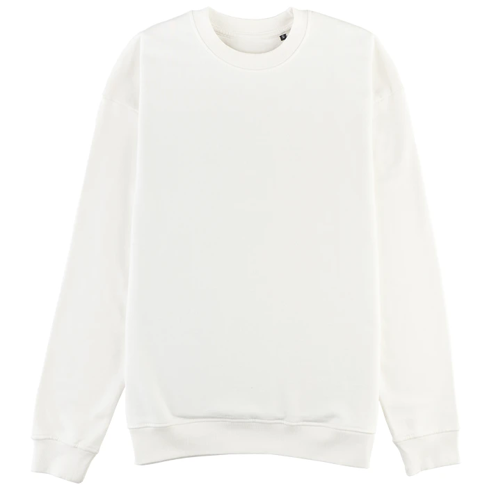 sudadera sin capucha oversize personalizada coconut milk delante