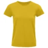 Camiseta ecológica personalizada mujer delante amarillo