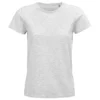 Camiseta ecológica personalizada mujer delante ceniza