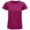 Camiseta ecológica personalizada mujer delante fucsia
