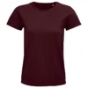 Camiseta ecológica personalizada mujer delante granate