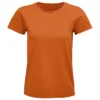 Camiseta ecológica personalizada mujer delante naranja