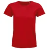 Camiseta ecológica personalizada mujer delante rojo