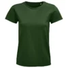 Camiseta ecológica personalizada mujer delante verde botella