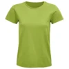 Camiseta ecológica personalizada mujer delante verde manzana