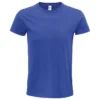 Camiseta orgánica personalizada unisex azul delante