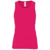 Camiseta deportiva de tirantes personalizada mujer rosa flúor