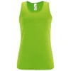 Camiseta deportiva de tirantes personalizada mujer verde neón
