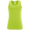 Camiseta deportiva de tirantes personalizada mujer verde manzana