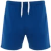 Pantalon corto con cremallera personalizado azul royal delante