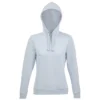 Sudadera con capucha de mujer personalizada azul crema delante