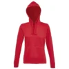 Sudadera con capucha de mujer personalizada rojo delante