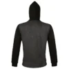 Sudadera con cremallera bicolor unisex personalizada antracita mezcla-negro detrás