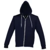 Sudadera con cremallera bicolor unisex personalizada azul marino delante