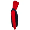 Sudadera con cremallera bicolor unisex personalizada marino-rojo dcha