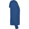 Sudadera con cremallera deportiva personalizada azul royal amarillo dcha