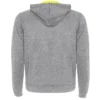 Sudadera con cremallera deportiva personalizada gris amarillo detrás