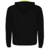 Sudadera con cremallera deportiva personalizada negro amarillo detrás