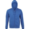 Sudadera con cremallera hombre personalizada azul royal delante