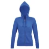 Sudadera con cremallera mujer personalizada azul royal delante