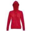 Sudadera con cremallera mujer personalizada rojo delante