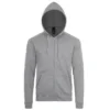Sudadera con cremallera personalizada gris mezcla delante