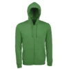 Sudadera con cremallera personalizada verde delante