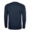 Sudadera sin capucha hombre personalizada denim jaspeado detrás