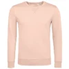 Sudadera sin capucha hombre personalizada rosa crema delante