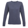 Sudadera sin capucha para mujer personalizada denim jaspeado delante