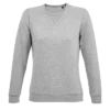 Sudadera sin capucha para mujer personalizada gris mezcla delante
