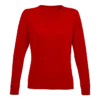 Sudadera sin capucha para mujer personalizada rojo delante
