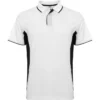 Polo pádel personalizado Blanco-Negro delante