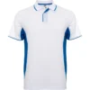 Polo pádel personalizado Blanco-Royal delante