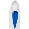 Polo pádel personalizado Blanco-Royal izquierda