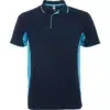 Polo pádel personalizado Marino-Celeste delante