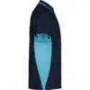 Polo pádel personalizado Marino-Celeste derecha