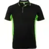 Polo pádel personalizado Negro-Lima delante